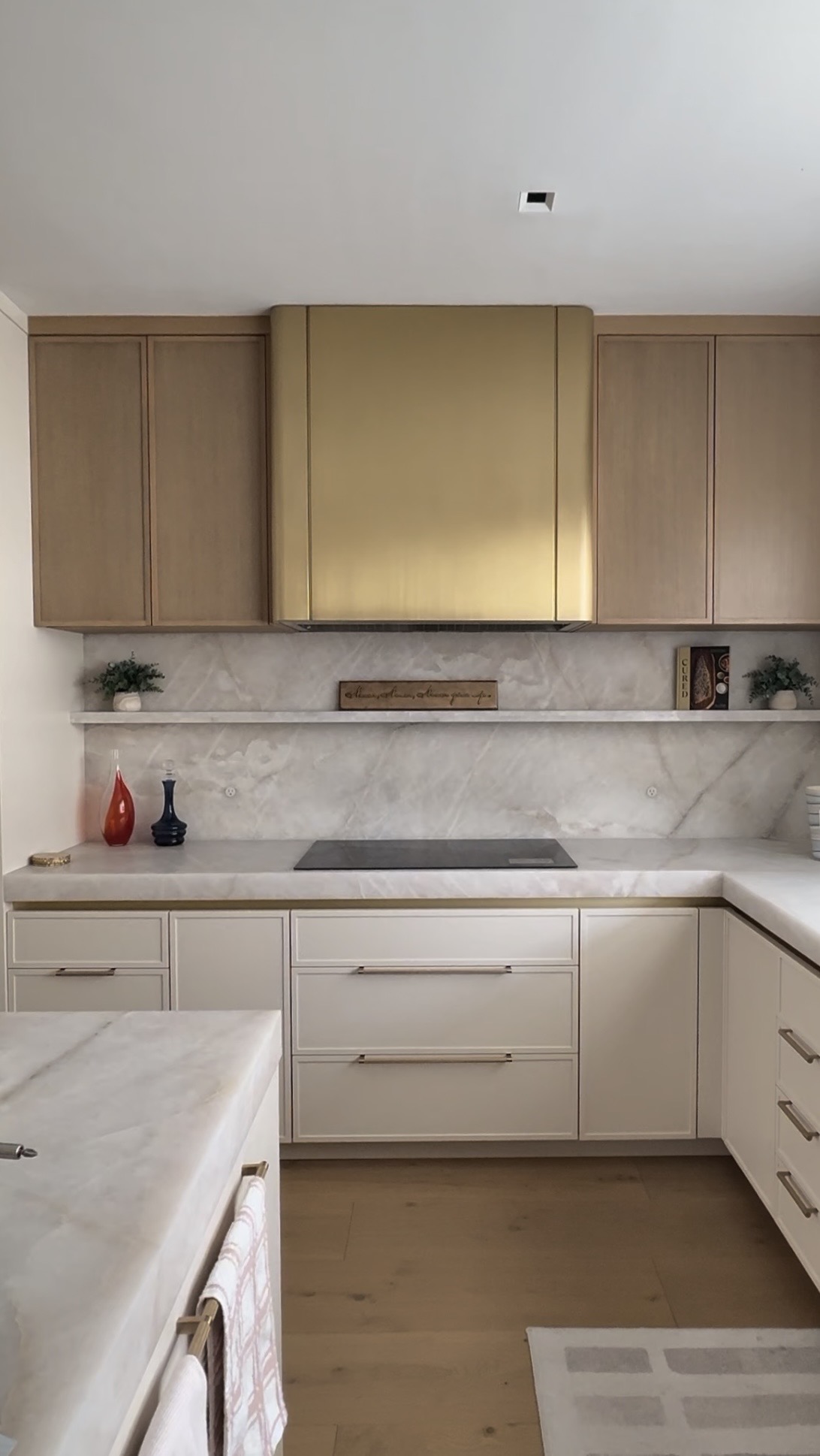 Client kitchen with brass hood