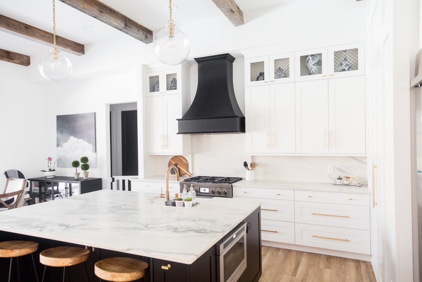 Client kitchen with black hood